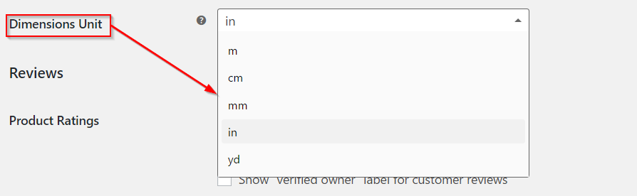 Setting Dimensions Unit