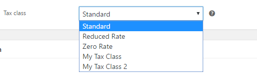 Setting tax class