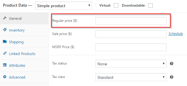 Setting product price