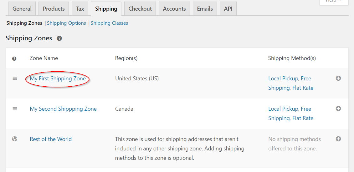 Navigating to a specific shipping method