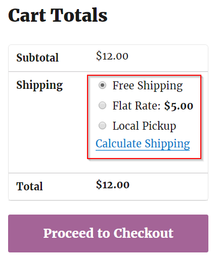 Displaying default shipping method on cart