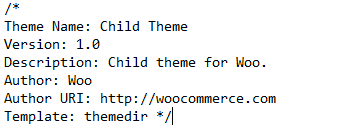 Creating style sheet for Storefront child theme