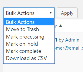 Bulk actions on orders