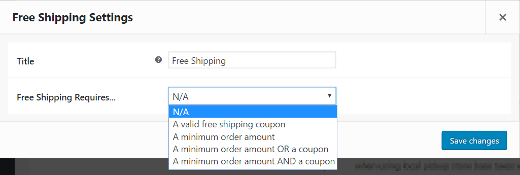 Setting coupon for free shipping