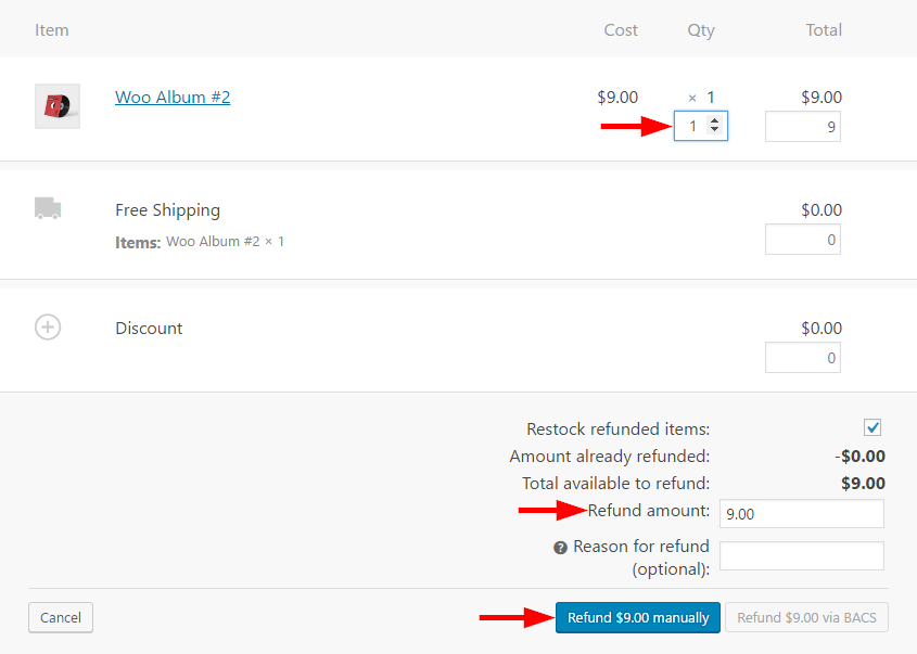 woocommerce manage refunds