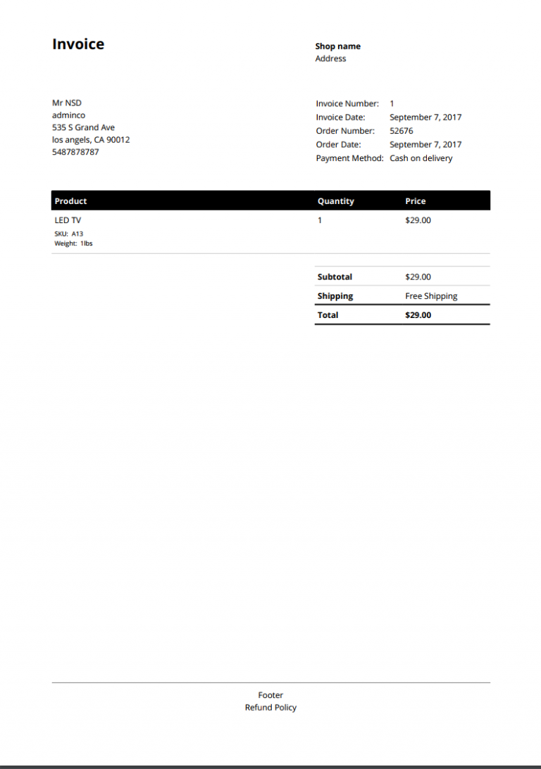 plugin quick invoice