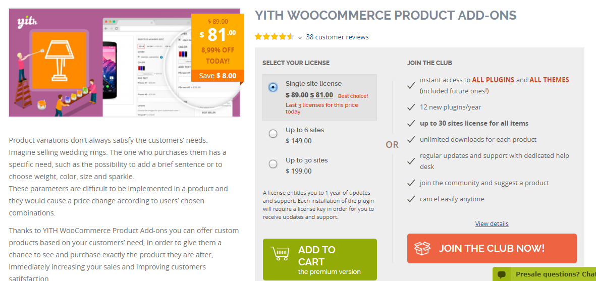 woocommerce sessions product addons