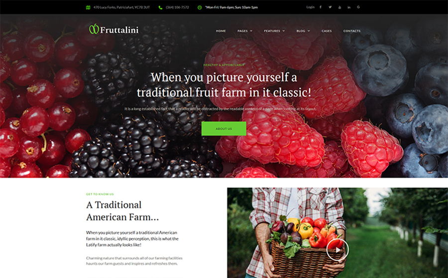 Fruttalini - Organic Fruit Farm Responsive WordPress Theme
