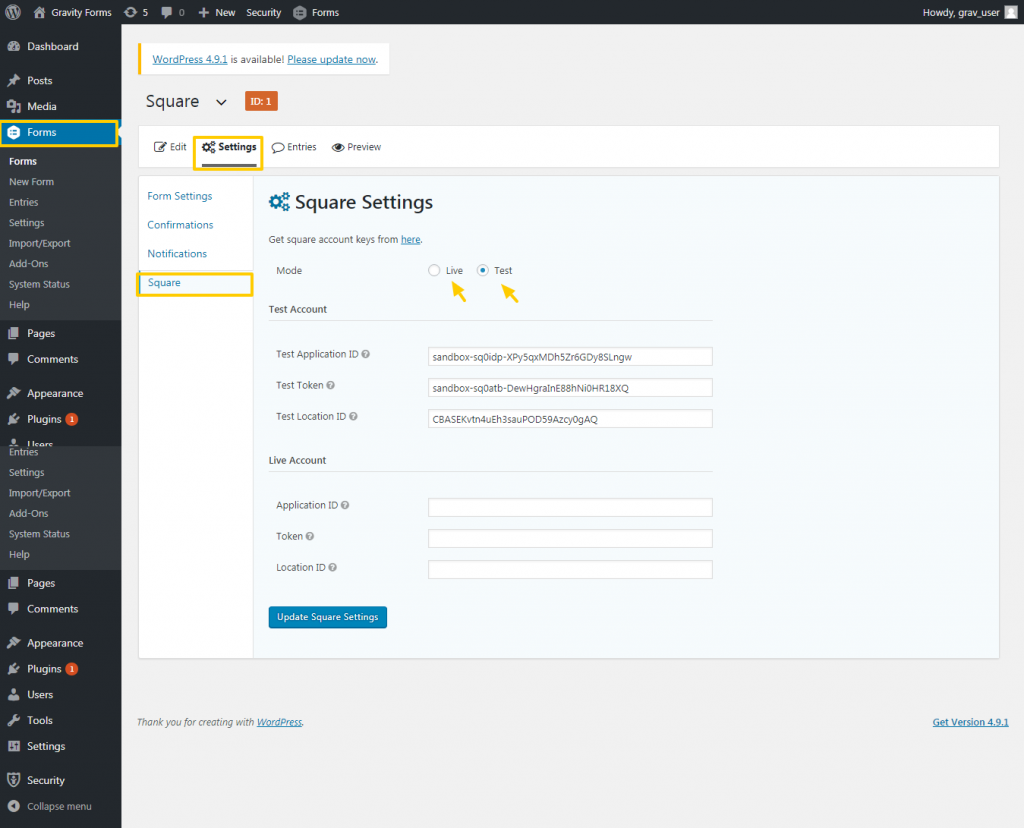 Square for Gravity Forms- Add Square Payment Method to Gravity Forms ...
