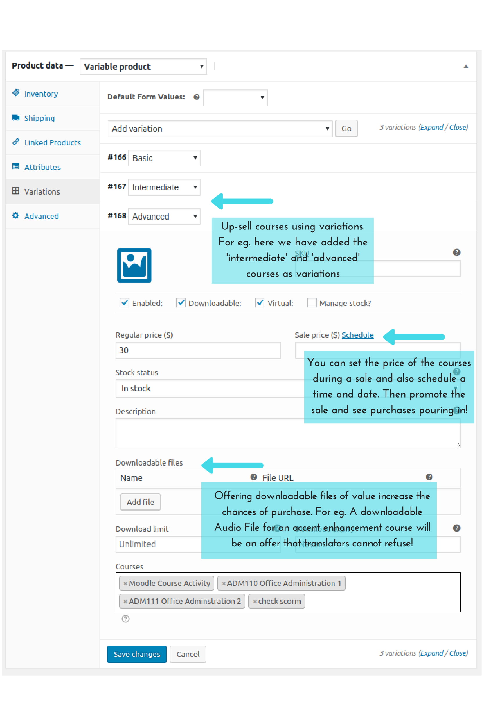 woocommerce integration for moodle