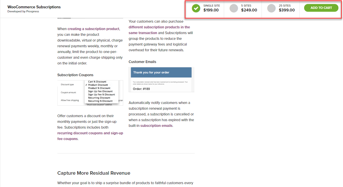 WooCommerce product page with sticky 'Add to Cart' button
