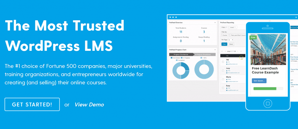 screenshot of LearnDash, WordPress Learning management system