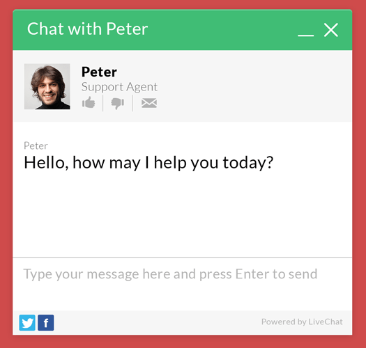 Website with live chat
