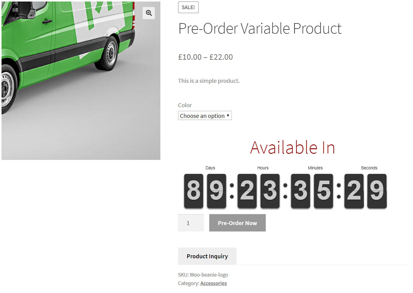 Preorder countdown timer - LearnWoo