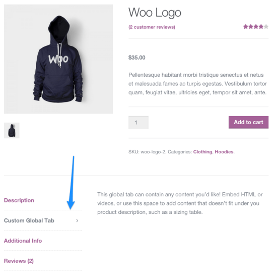 screenshot of Tab Manager for WooCommerce Store Management