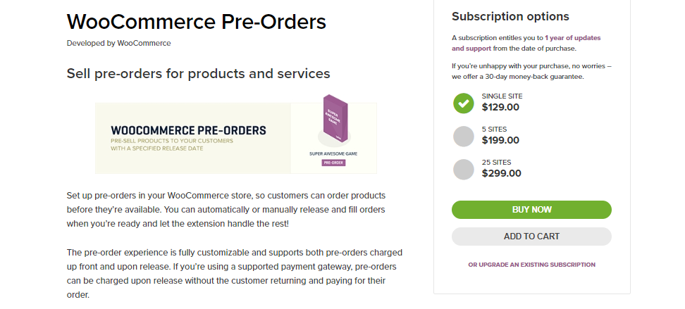header image of WooCommerce Pre-orders plugins