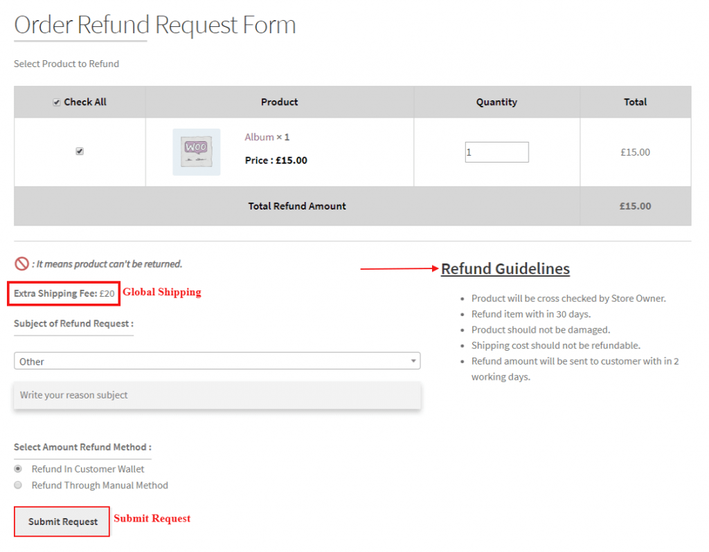 WooCommerce Returns and Refunds