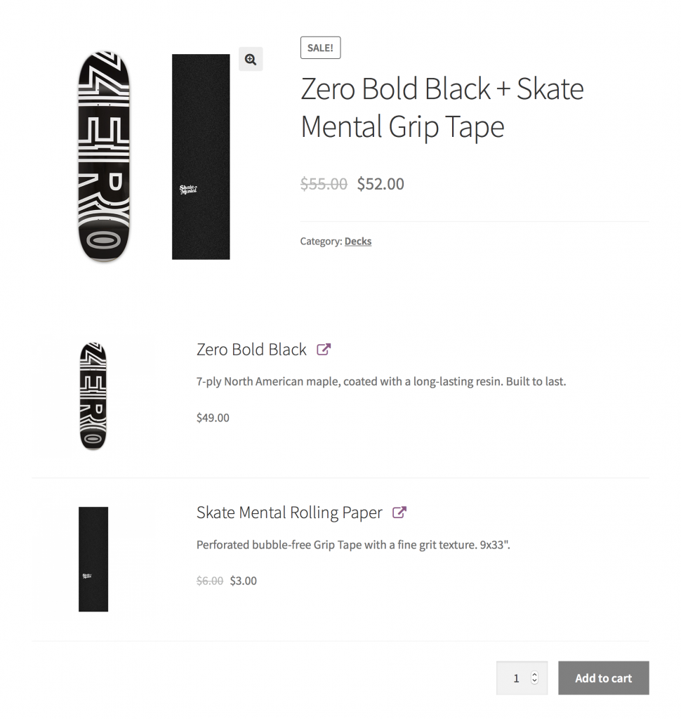 screenshot of WooCommerce product bundles