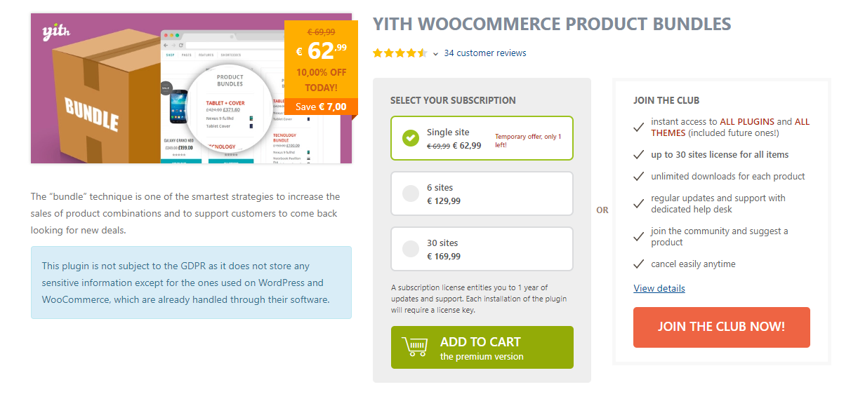 screenshot of YITH WooCommerce Product Bundles plugin