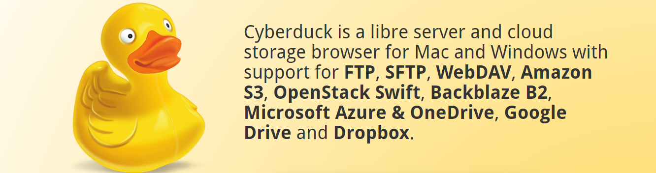 Cyberduck says internet is working but not server configure cyberduck s3
