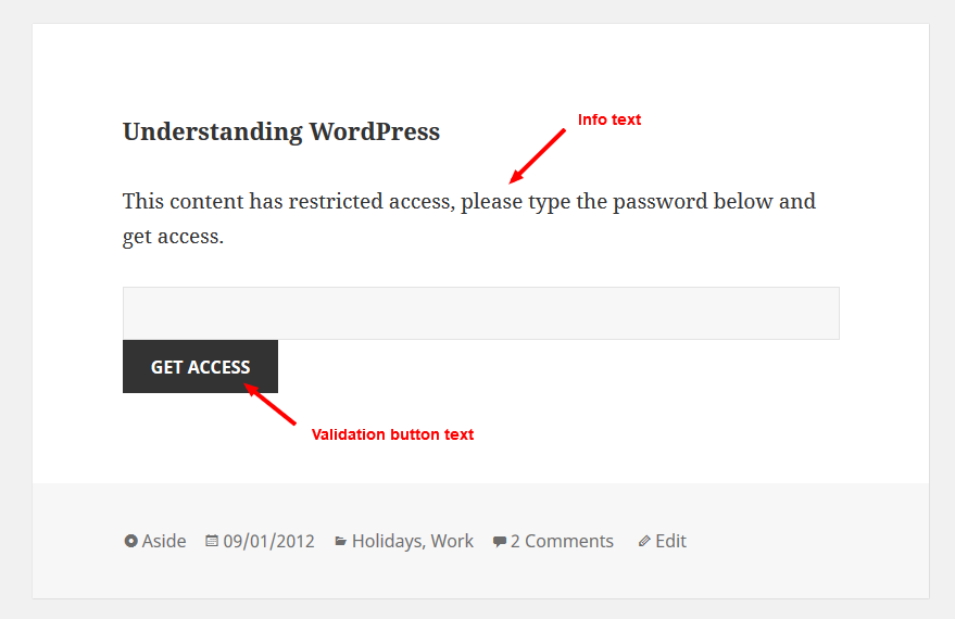 Password Protect WordPress content