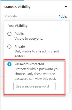 Password protect WordPress content