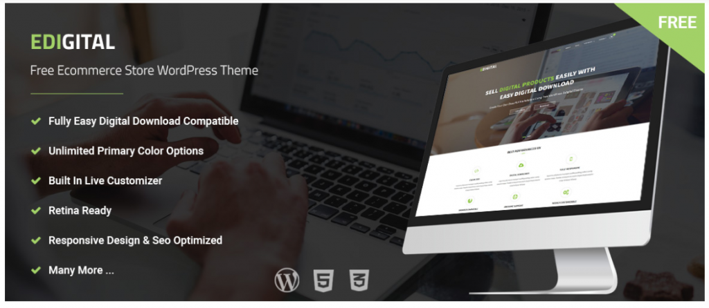free WordPress themes for digital products