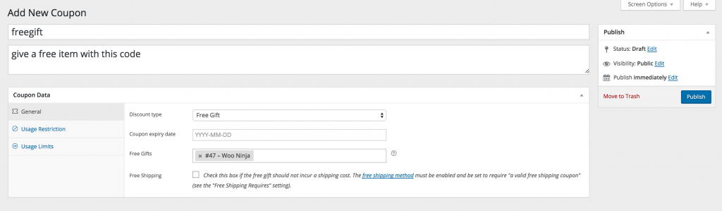 WooCommerce coupon code management