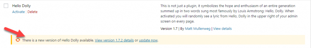 Plugin update notification / Active installs