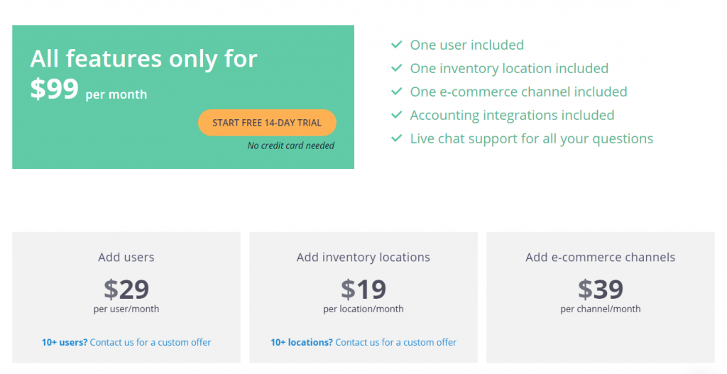 Katana WooCommerce inventory management solution pricing