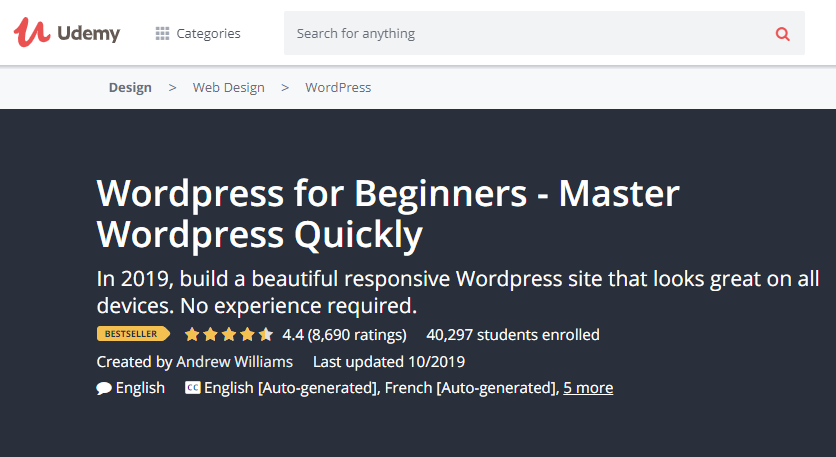 WordPress courses for beginners