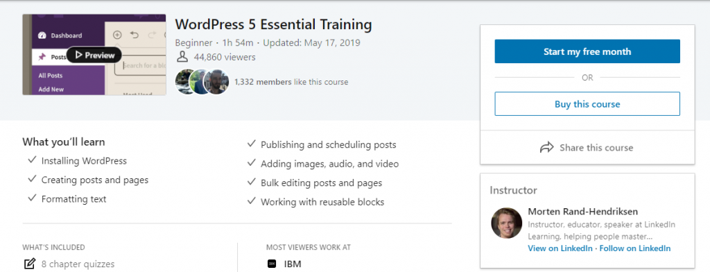 WordPress courses for beginners