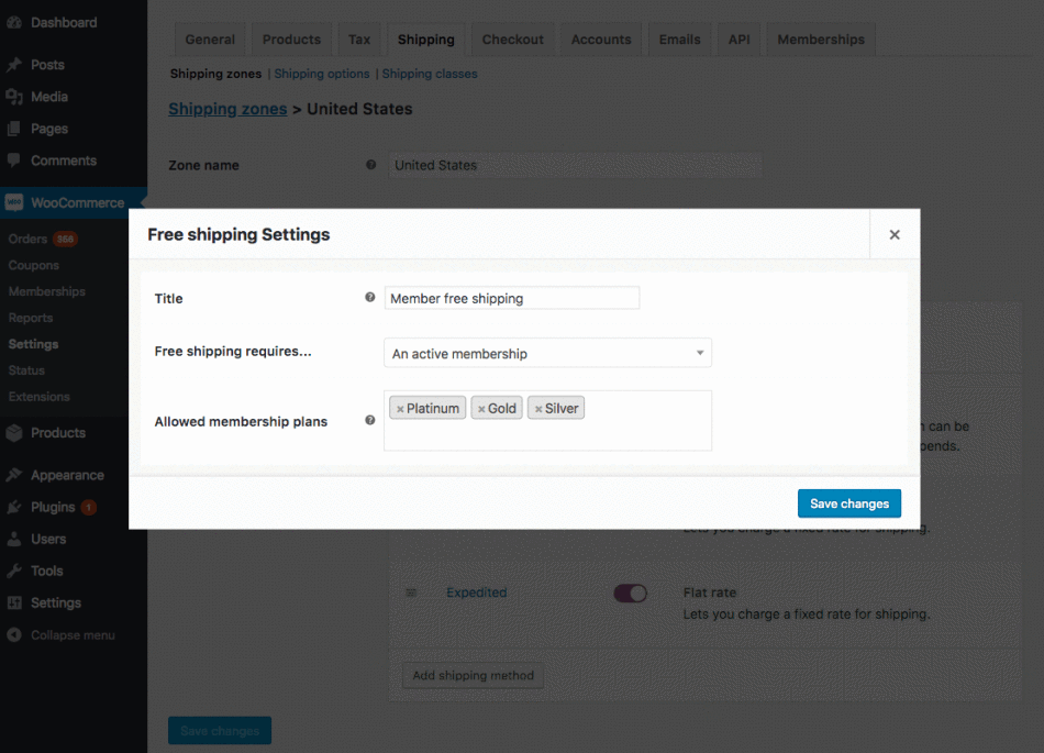 WooCommerce Memberships plugin