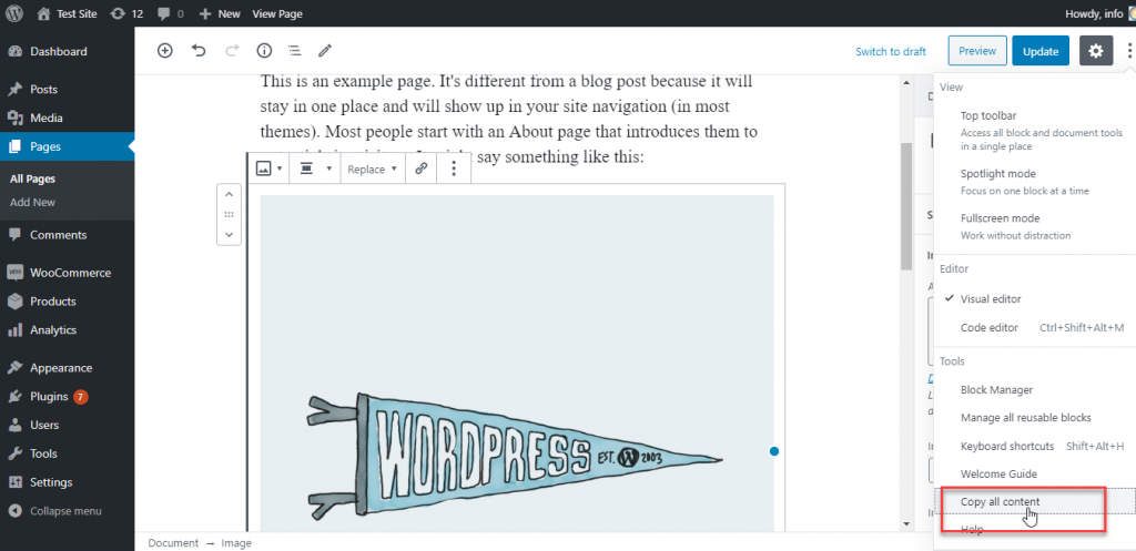 Duplicate a WordPress page