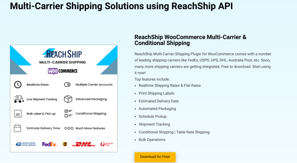 ReachShip Multi-Carrier & Conditional Shipping Plugin