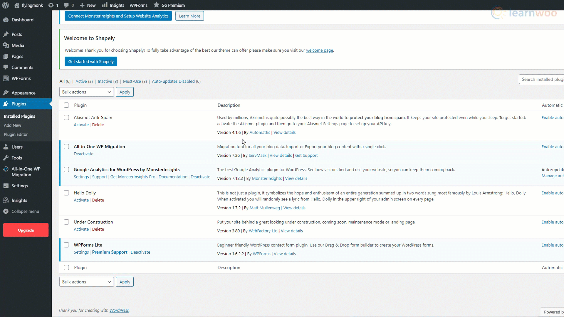 gif about deactivating wordpress plugins