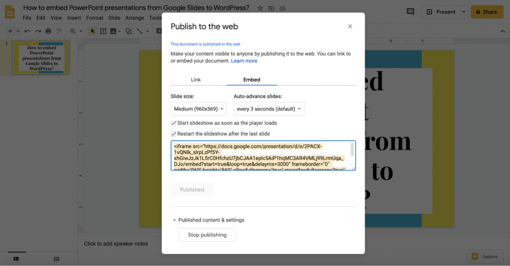 Embed PowerPoint Presentation WordPress
