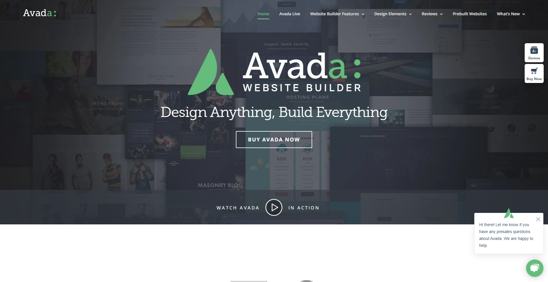 Avada homepage