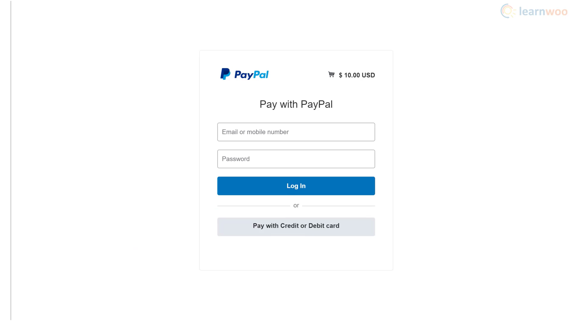 Paypal payment gateway in WooCommerce WordPress