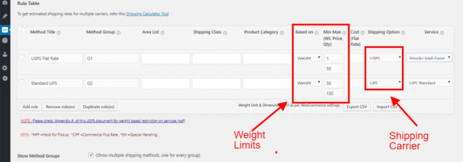 WooCommerce weight based shipping plugins