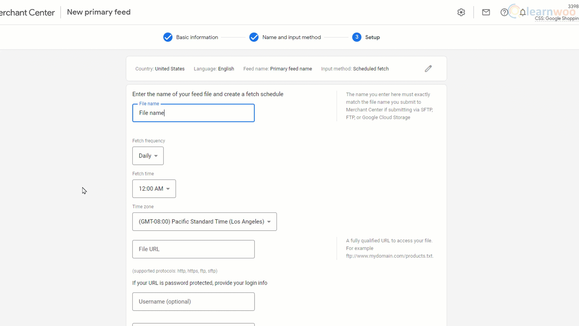 Google Merchant Center fetching schedule