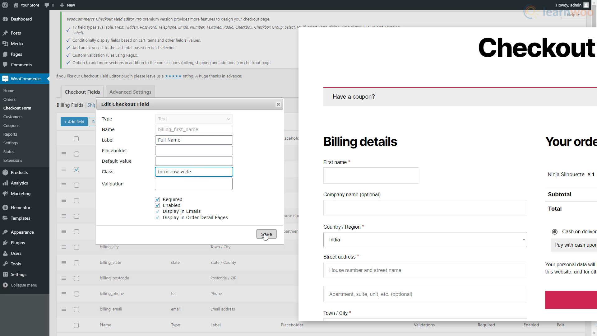 WooCommerce Change Checkout Field Labels