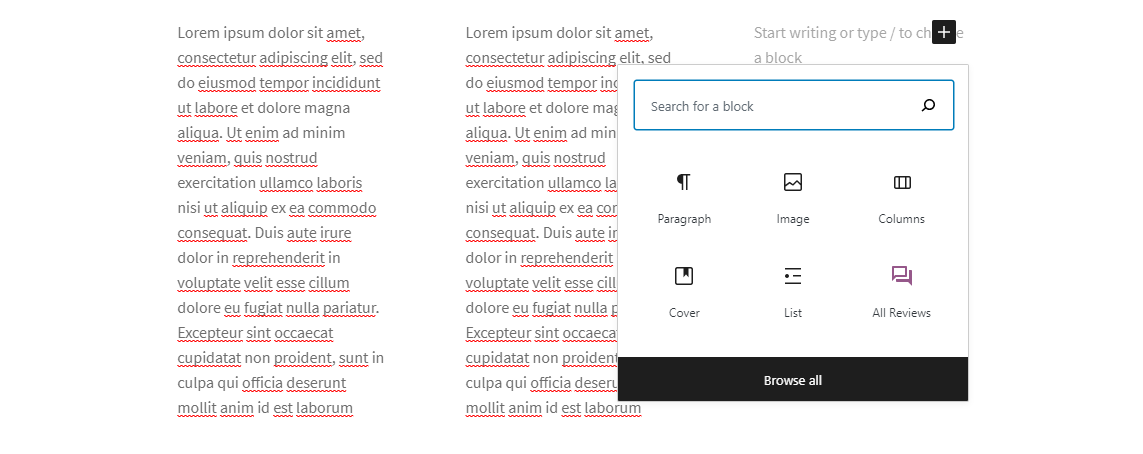 Adding a new block to columns block - LearnWoo