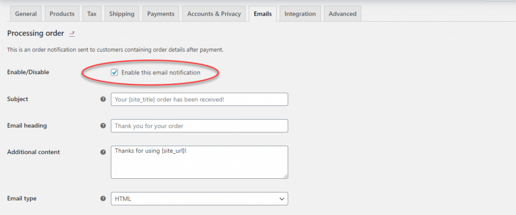 WooCommerce not sending emails