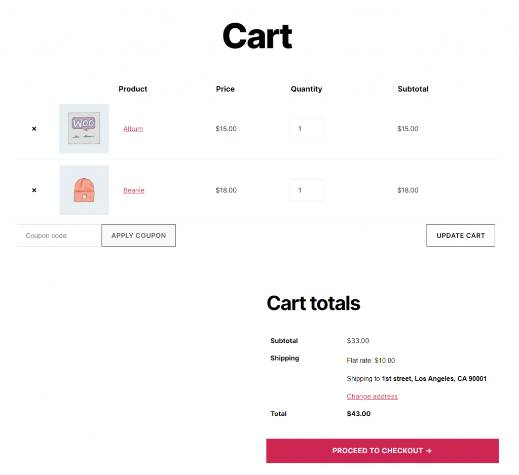 Customize WooCommerce Cart Page