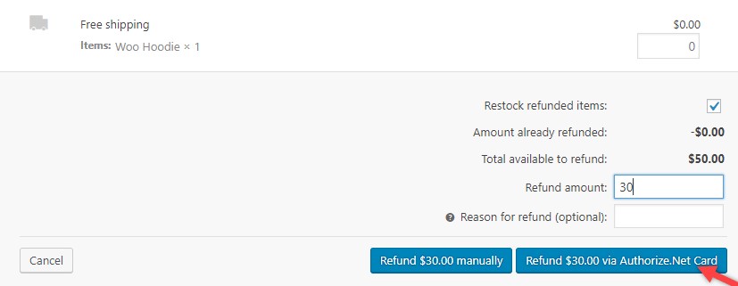 WooCommerce Authorize.net Plugin | Process Partial and Full Refunds