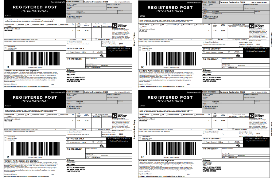 WooCommerce Australia Post Shipping Method Plugin | Provides International Shipping Documents