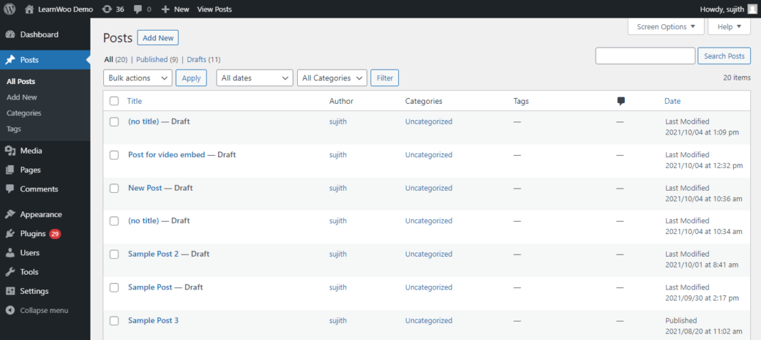 A Detailed Guide on the WordPress Admin Dashboard - LearnWoo