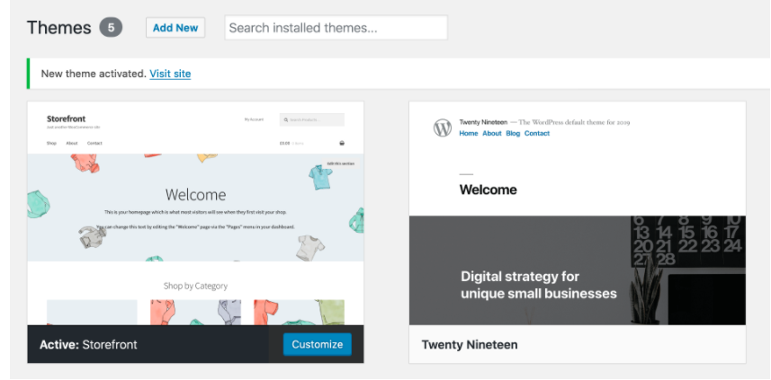 WordPress theme store.
