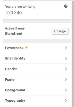 Storefront powerpack tab.